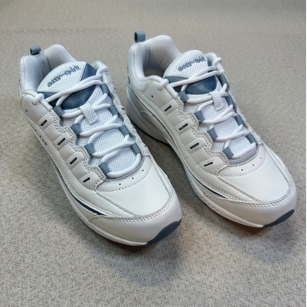 Easy Spirit Romy Walking Shoe Women 7.5W White Blue Leather Classic Sporty